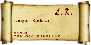 Langer Kadosa névjegykártya