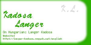 kadosa langer business card